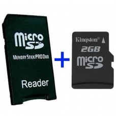 MS Adattatore Pro Duo + MicroSD 2GB MEMORY STICK AND HD PSP 3000  4.50 euro - satkit