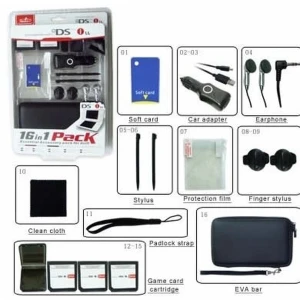 Kit accessori 16 in 1 Nintendo DSi XL - set completo per la console