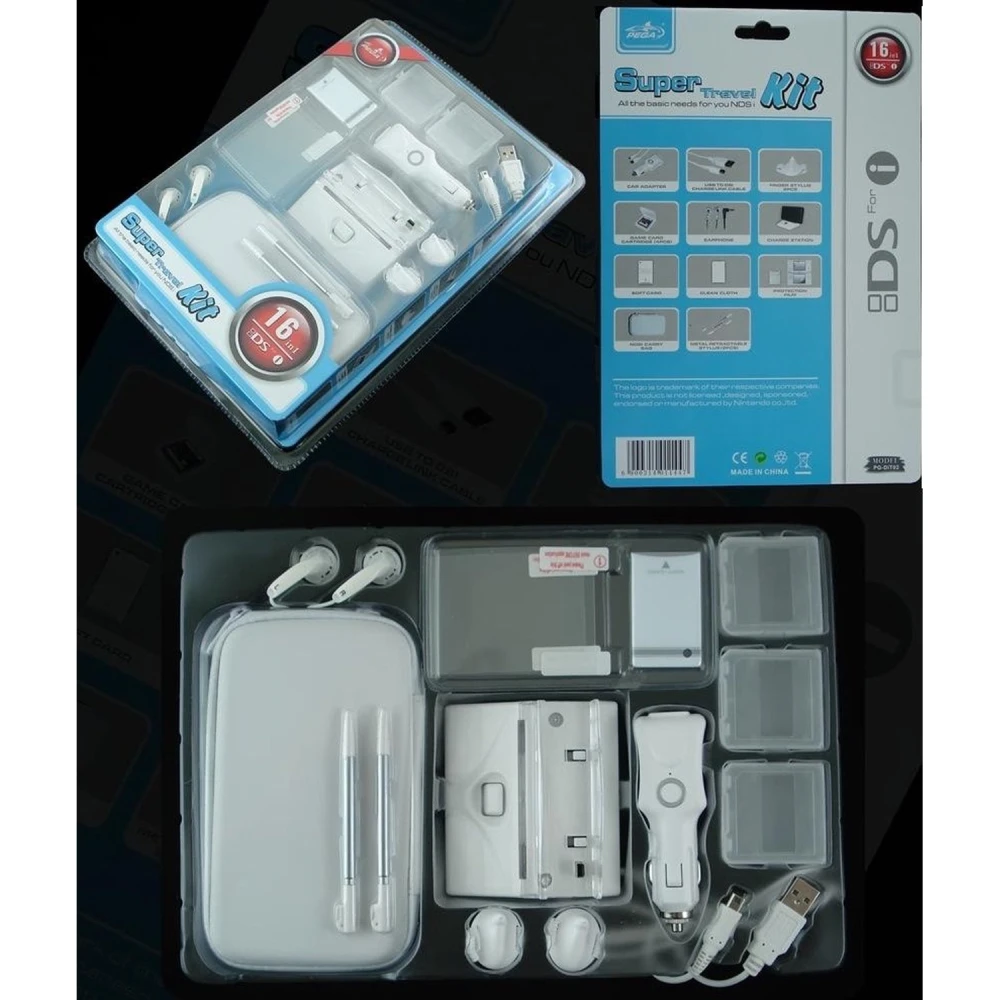 Kit accessori Nintendo DSi 16 in 1 Travel Kit completo e funzionale