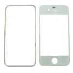 Vetro display iPhone 4 bianco con telaio adesivo per riparazione