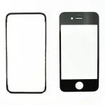 Vetro display iPhone 4S nero con telaio adesivo per riparazione