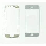 Vetro display iPhone 5 bianco con telaio adesivo per riparazione