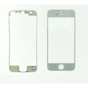 Vetro display iPhone 5s bianco con cornice adesiva satkit