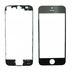Vetro display iPhone 5s nero con telaio adesivo per riparazione