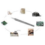 Pinzette extrafini per elettronica Best Q3 dritte per rimuovere componenti elettronici