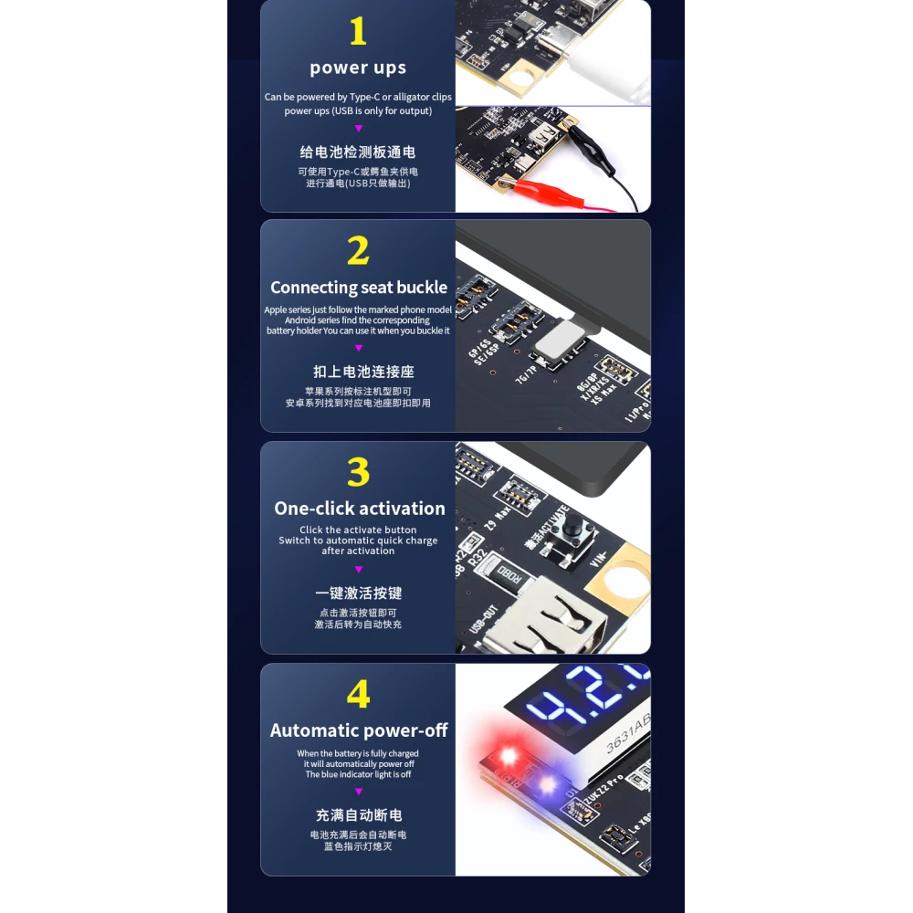 Placca di attivazione batteria Mechanic BA27 per iPhone e Android