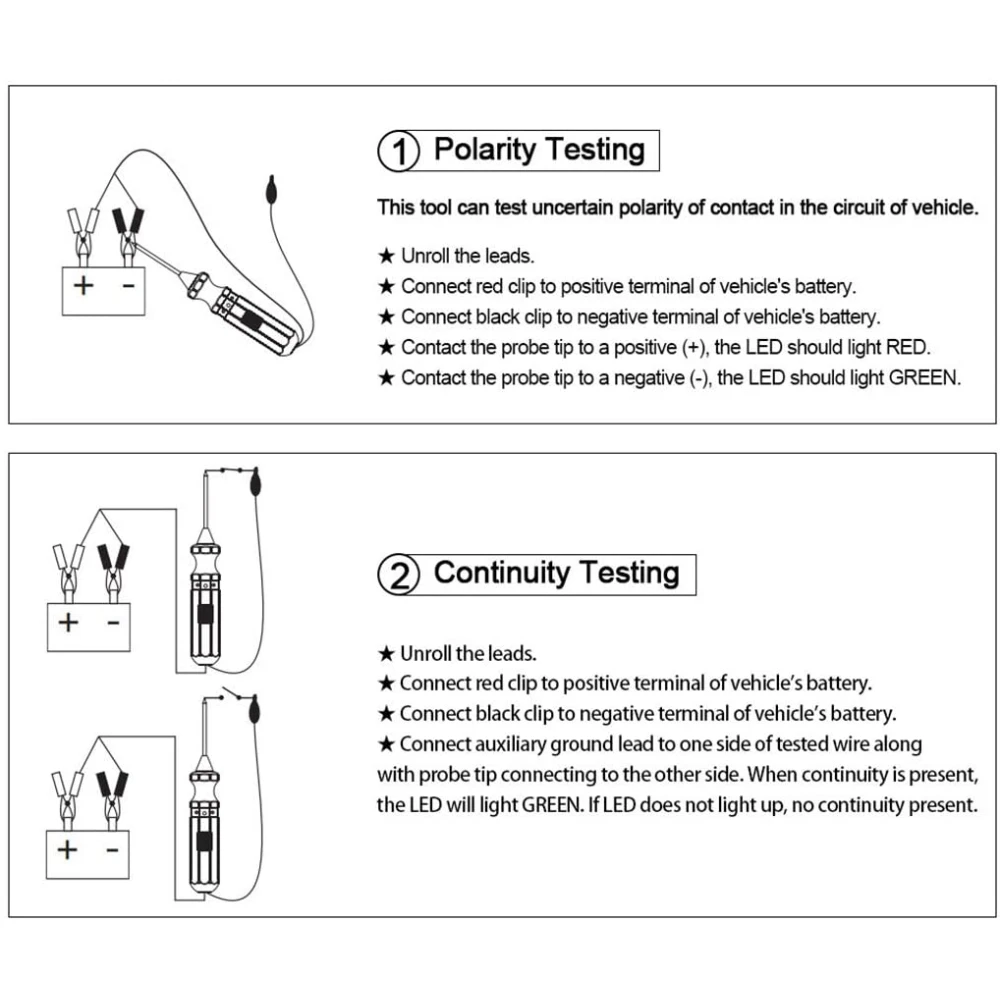 Tester circuito auto DY18 sonda di potenza 12V e 24V per diagnosi elettrica