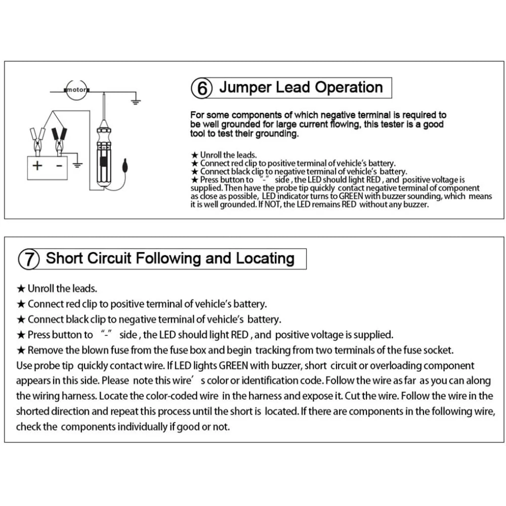 Tester circuito auto DY18 sonda di potenza 12V e 24V per diagnosi elettrica