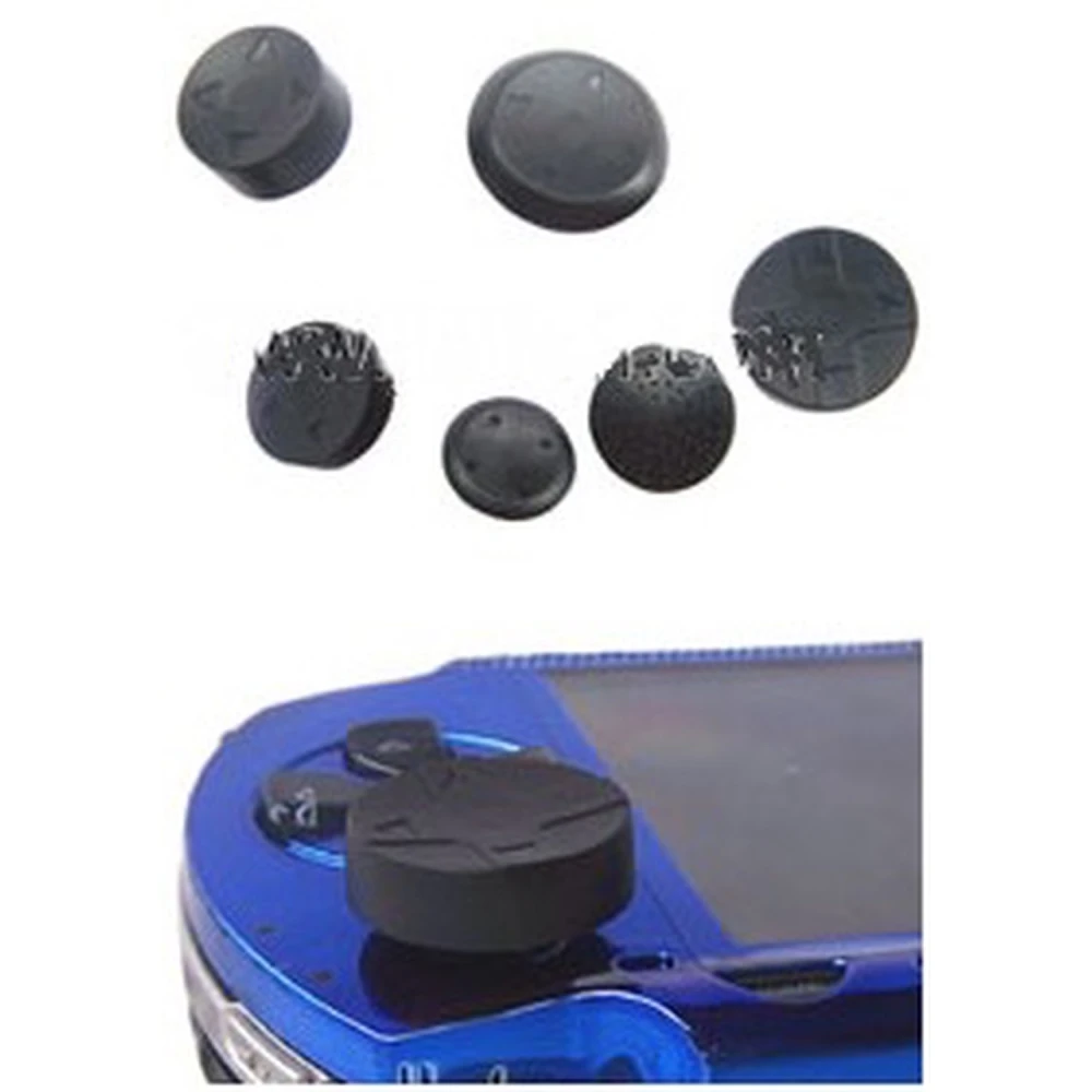 PSP Analog Stick Armor 6in1 Kit Nero per riparazione e sostituzione PSP