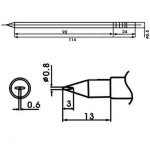 Punta saldante Aoyue LF-08LD con resistenza inclusa per stazioni saldanti