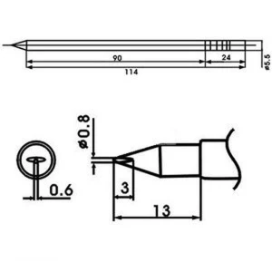Punta saldante Aoyue LF-08LD con resistenza inclusa per stazioni saldanti