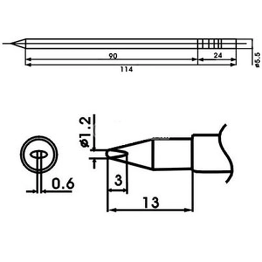 Punta saldatore Aoyue LF-12LD con resistenza inclusa per stazioni di saldatura