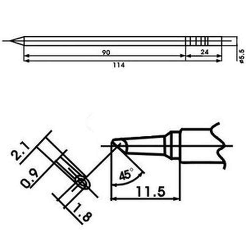 Punta saldatore Aoyue LF-2BCM con resistenza inclusa per stazioni di saldatura