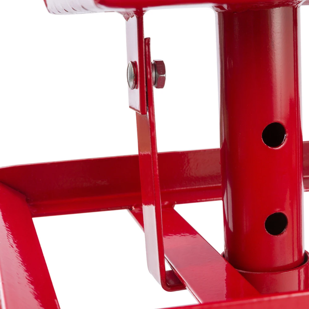 Rampa hidráulica para coche 2 toneladas en color rojo y azul