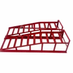 Rampe in Acciaio per Auto 2 Tonnellate (4.400 lbs) — Set da 2 Rampe di Servizio Portatili per Cambio Olio e Manutenzione, Rosse TSX TOOL