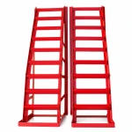 Rampe in Acciaio per Auto 2 Tonnellate (4.400 lbs) — Set da 2 Rampe di Servizio Portatili per Cambio Olio e Manutenzione, Rosse TSX TOOL