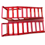Rampe in Acciaio per Auto 2 Tonnellate (4.400 lbs) — Set da 2 Rampe di Servizio Portatili per Cambio Olio e Manutenzione, Rosse TSX TOOL