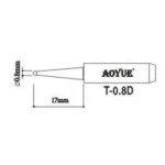 Punta di ricambio saldatore Aoyue T0,8D per stazioni di saldatura