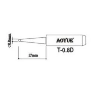 Punta di ricambio saldatore Aoyue T0,8D per stazioni di saldatura