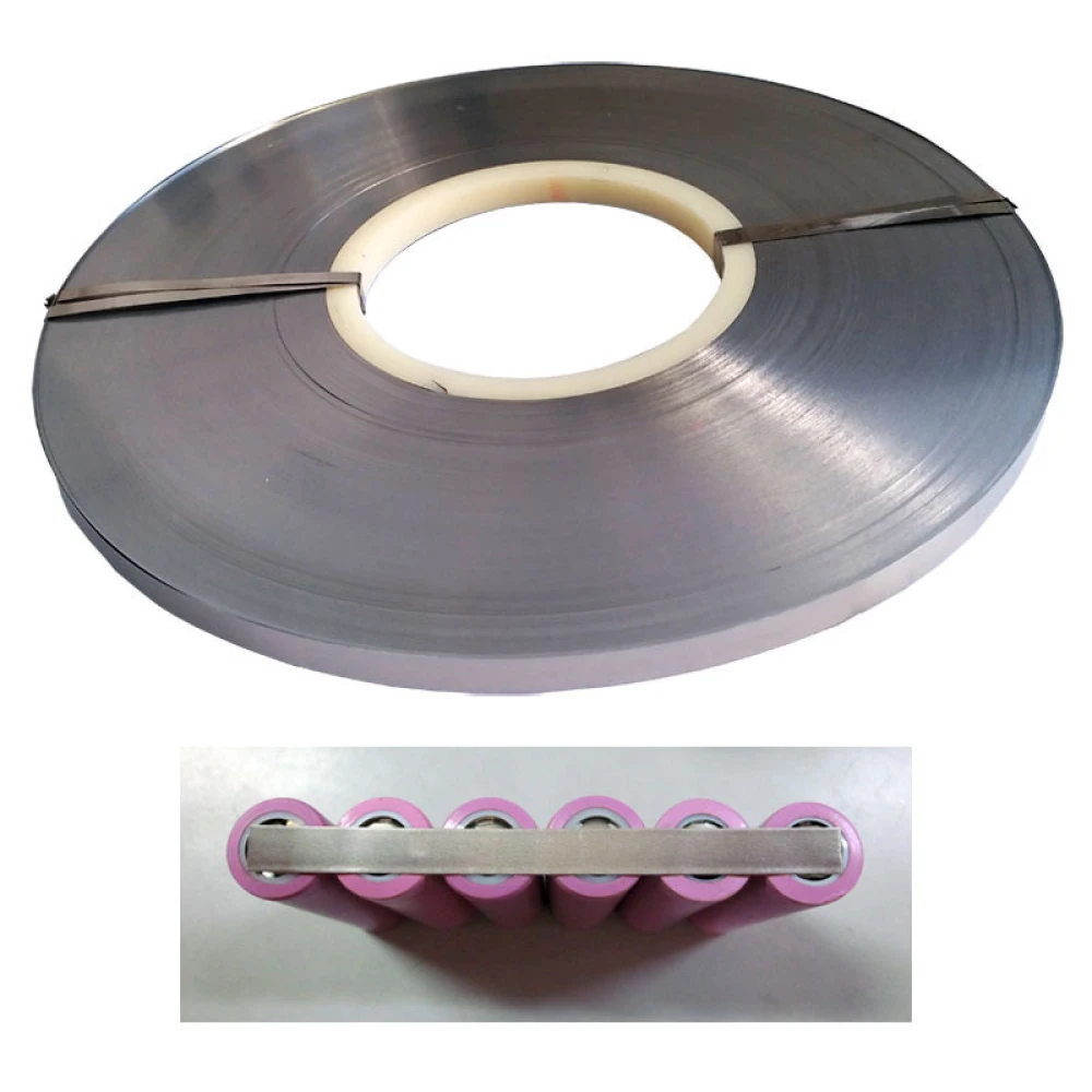 Rotolo nastro in acciaio 0,1mmx5mm 1kg per saldatura batterie 18650