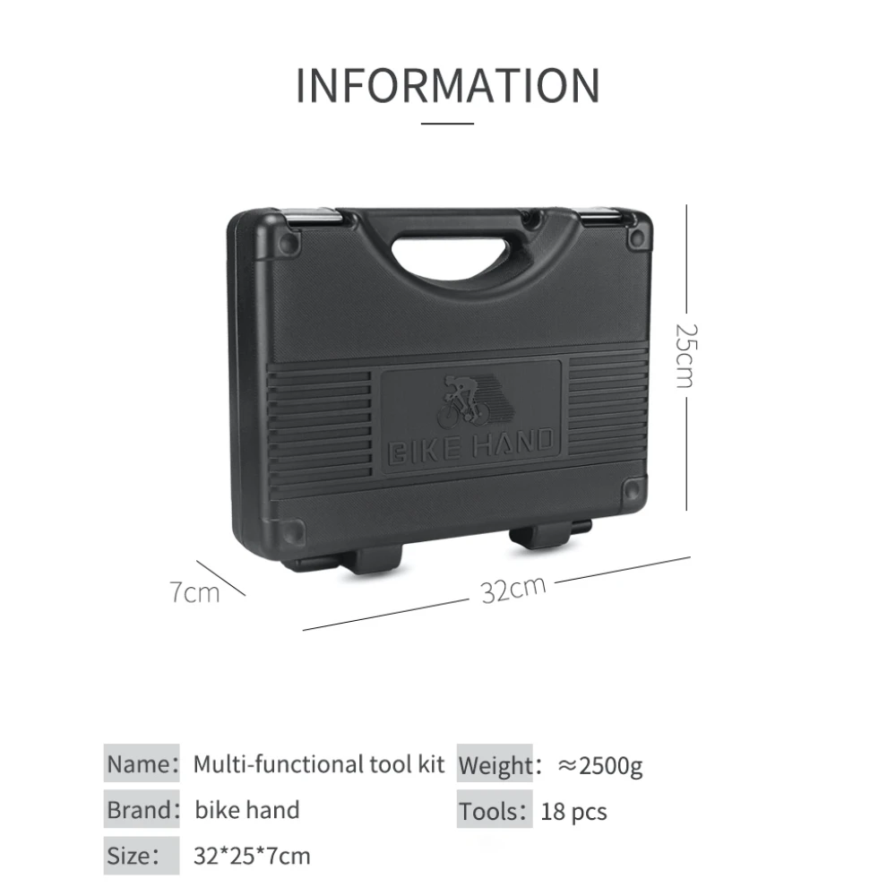 Set attrezzi bici 18 in 1 Bikehand - kit multifunzione