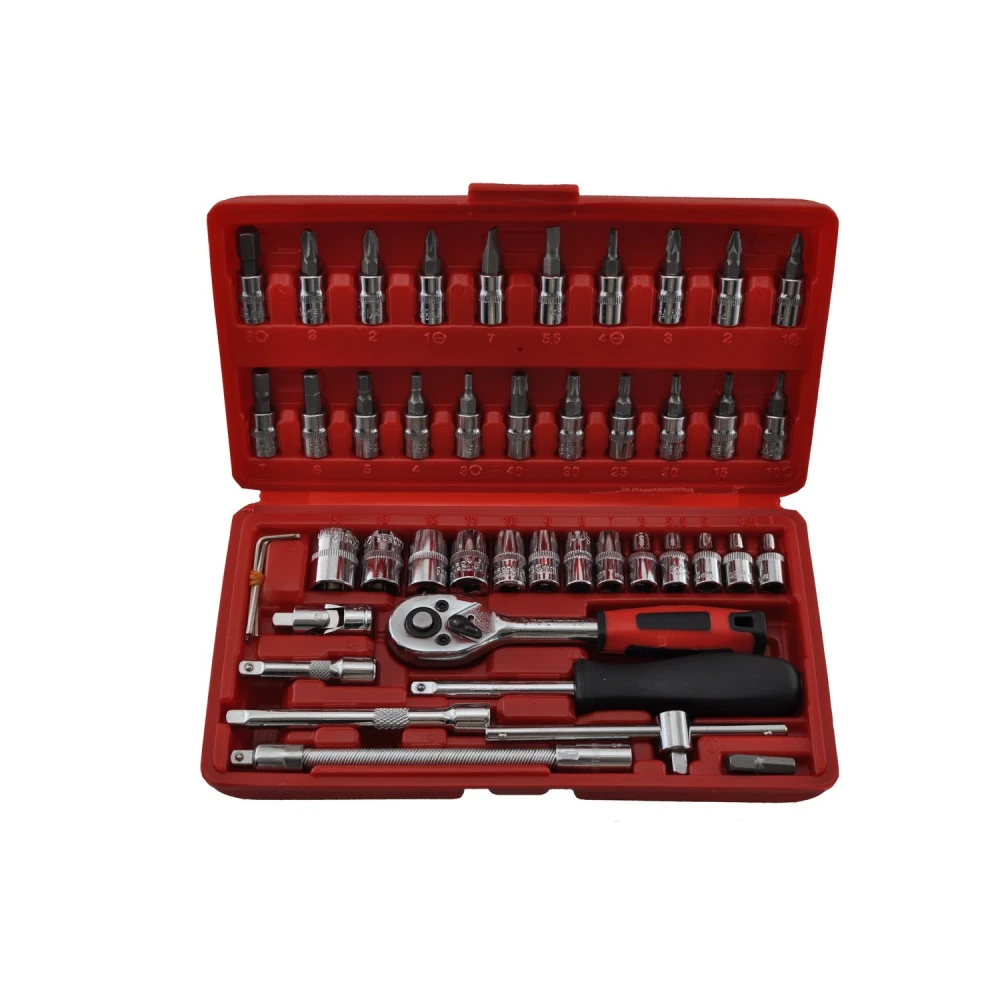 Set chiavi a bussola esagonali 1/4 46 pezzi TSX TOOL per auto e fai da te