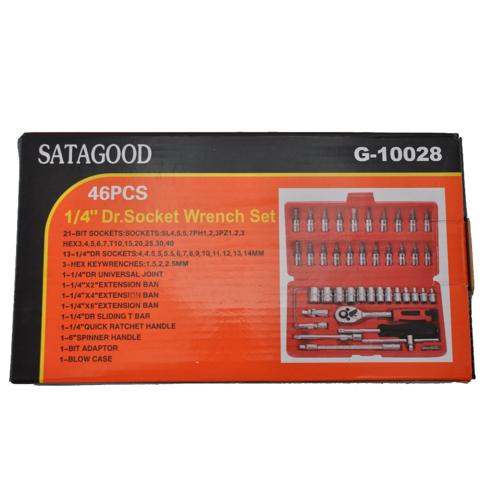 Set chiavi a bussola esagonali 1/4 46 pezzi TSX TOOL per auto e fai da te