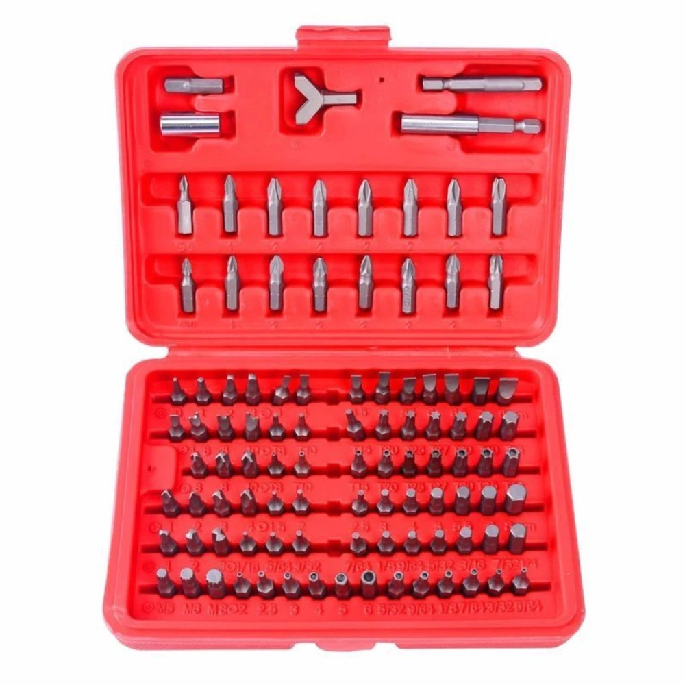 Set punte cacciavite magnetiche 100 pezzi TSX TOOL - Kit esagonale e Torx