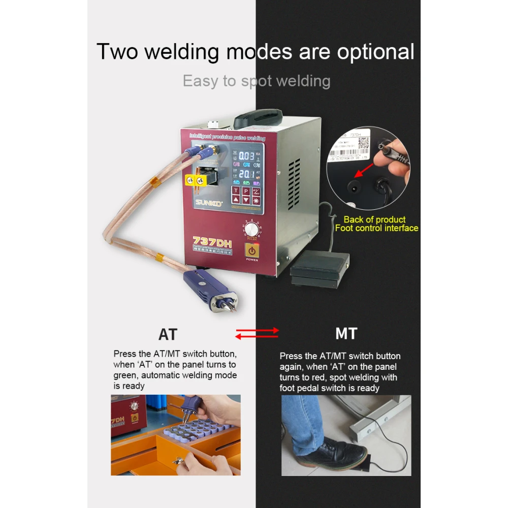 Saldatrice a punti Sunkko 737DH per batterie al litio 18650 14500 21700