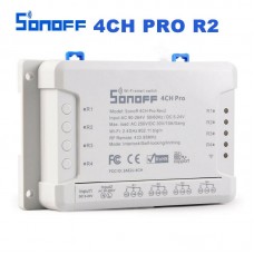 Sonoff 4ch Pro R3 Wifi Senza Fili Smart Switch 433mhz 4 Way Din Rail Montaggio Su Guida Din Timer Controllo Vocale 