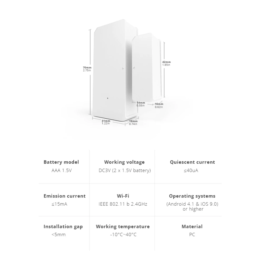 SONOFF SDW2 sensore di apertura per porta e finestra WiFi wireless
