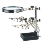 Supporto con lente d'ingrandimento per saldatura elettronica con mani libere