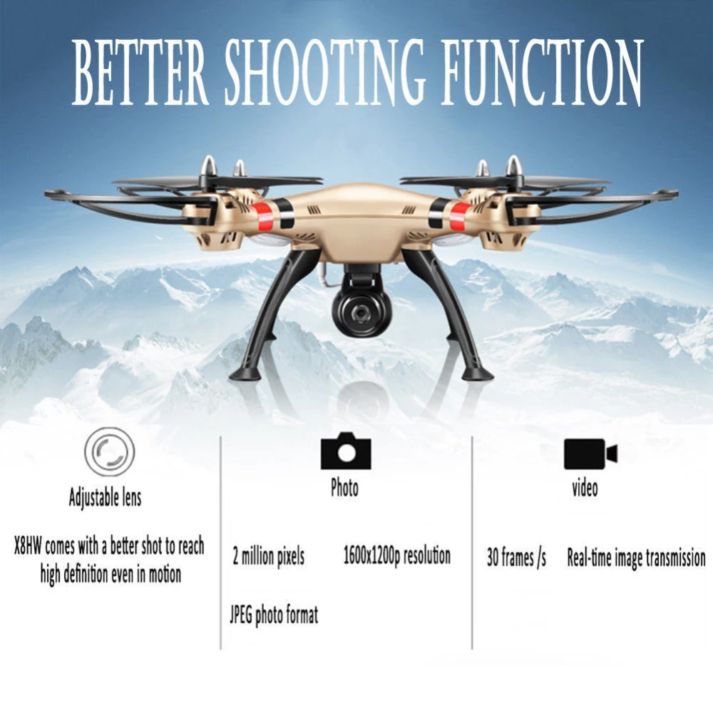 Syma X8hw Drone Quadcopter FPV con Camera WiFi HD in Tempo Reale