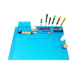 TSX TOOL Tappetino in silicone resistente al calore 500º per riparazioni di cellulari e computer 48x32cm