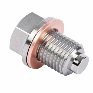 TSX TOOL Tappo di Scarico Olio Magnetico Acciaio Inox M14 x 1,5 con Rondella - Coppa Auto Moto