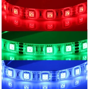 Striscia LED 12V RGB 5 metri dimmerabile SMD5050 60LED per metro IP65