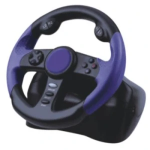 QANBA Volante da corsa per Playstation 2 con pedali e tecnologia Dual Shock