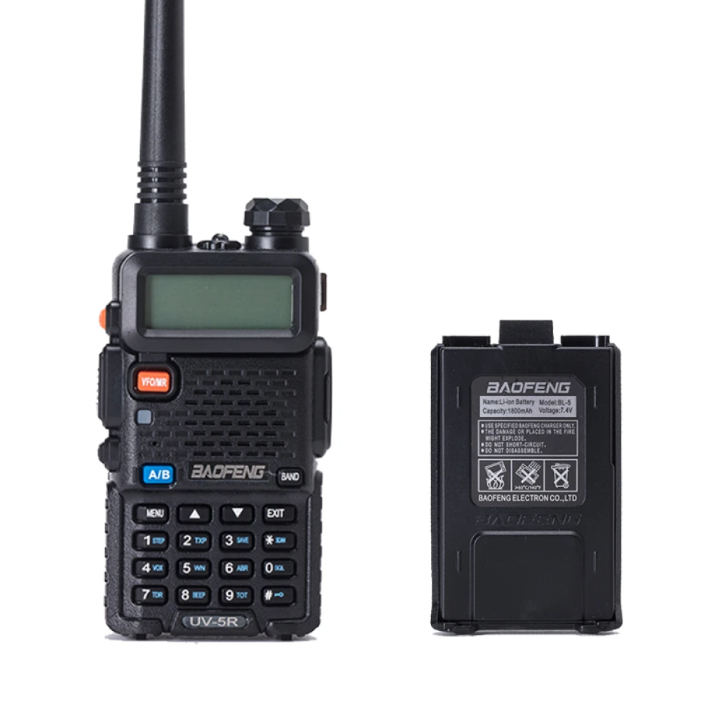 Walkie talkie Baofeng UV-5R 8W con auricolare e radio dual band VHF/UHF